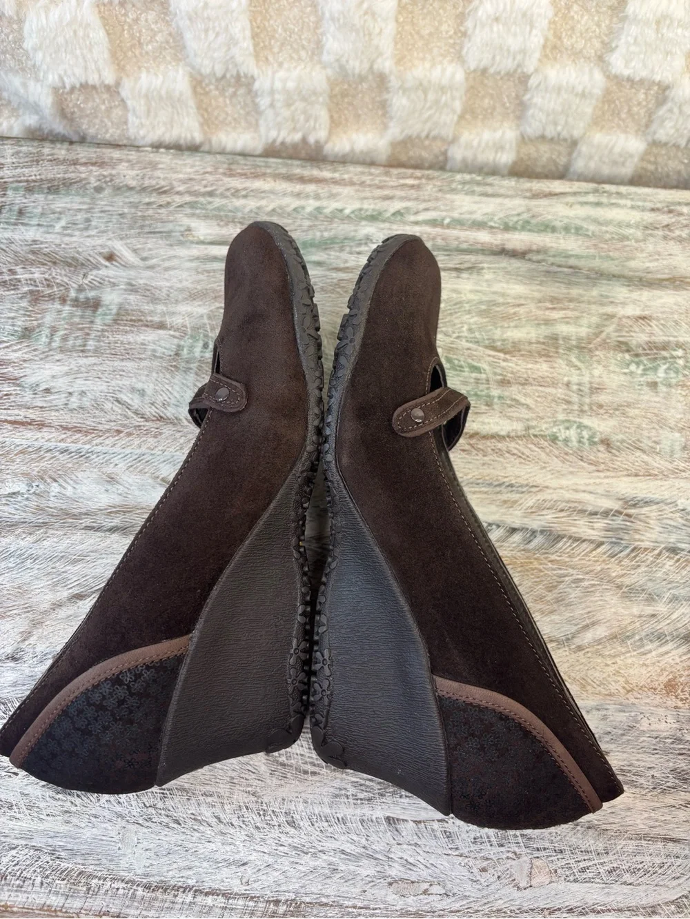 Merrell Women's Petunia Brown Suede Mary Jane Wedge Slip-On shoes size 6.5